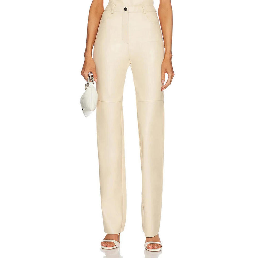 Cultnaked Vanilla Killa Beige faux leather Trouser Size S $290 msrp